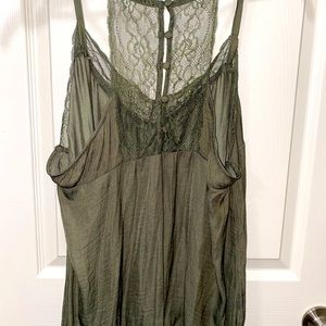 Olive Green silky nylon tank from Torrid